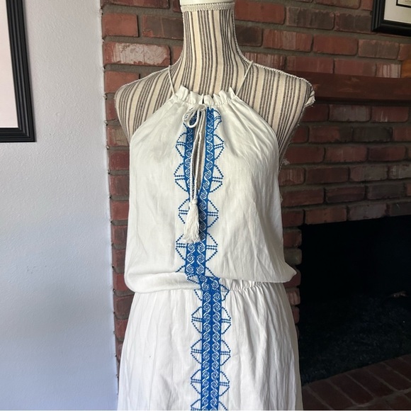 NWT Parker Atlas Embroidered Midi Dress in Glacius White Sz S - Picture 2 of 11